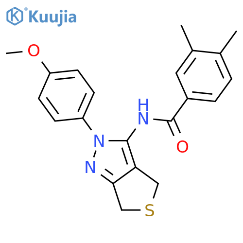 N-2-(4-methoxyphenyl)-2H,4H,6H-thieno3,4-cpyrazol-3-yl-3,4-dimethylbenzamide structure