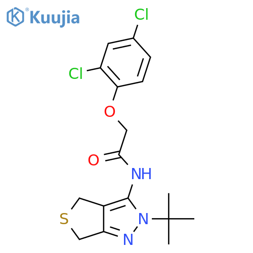 N-{2-tert-butyl-2H,4H,6H-thieno3,4-cpyrazol-3-yl}-2-(2,4-dichlorophenoxy)acetamide structure