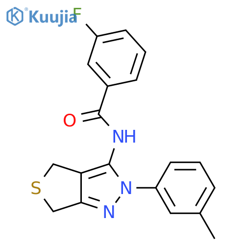 3-fluoro-N-2-(3-methylphenyl)-2H,4H,6H-thieno3,4-cpyrazol-3-ylbenzamide structure