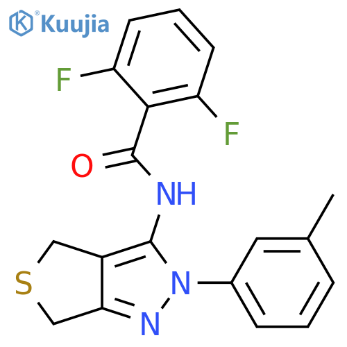 2,6-difluoro-N-2-(3-methylphenyl)-2H,4H,6H-thieno3,4-cpyrazol-3-ylbenzamide structure