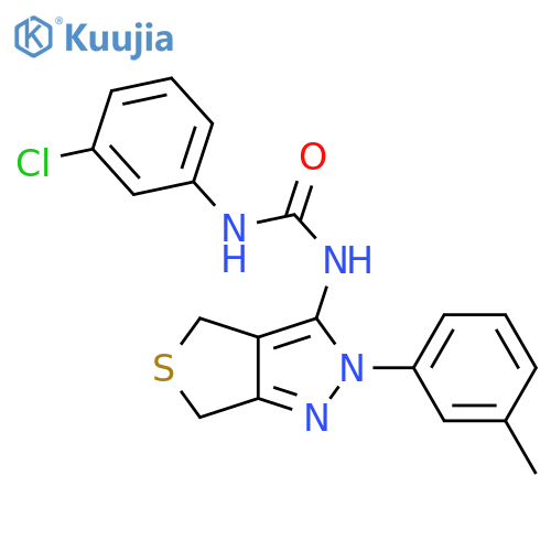 1-(3-chlorophenyl)-3-2-(3-methylphenyl)-2H,4H,6H-thieno3,4-cpyrazol-3-ylurea structure