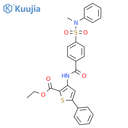 ethyl 3-{4-methyl(phenyl)sulfamoylbenzamido}-5-phenylthiophene-2-carboxylate structure