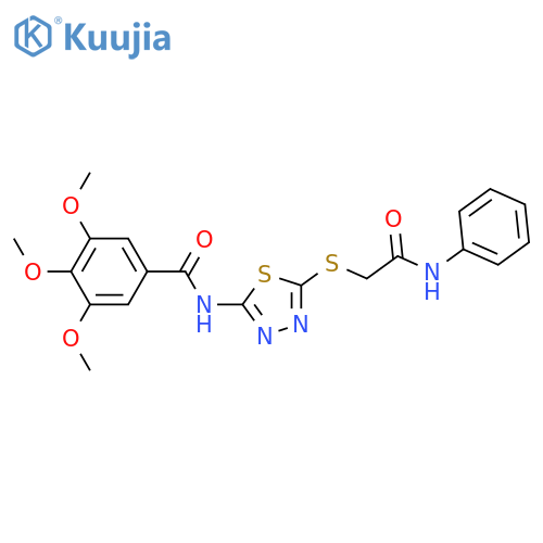 3,4,5-trimethoxy-N-(5-{(phenylcarbamoyl)methylsulfanyl}-1,3,4-thiadiazol-2-yl)benzamide structure