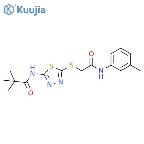 2,2-dimethyl-N-5-({(3-methylphenyl)carbamoylmethyl}sulfanyl)-1,3,4-thiadiazol-2-ylpropanamide structure