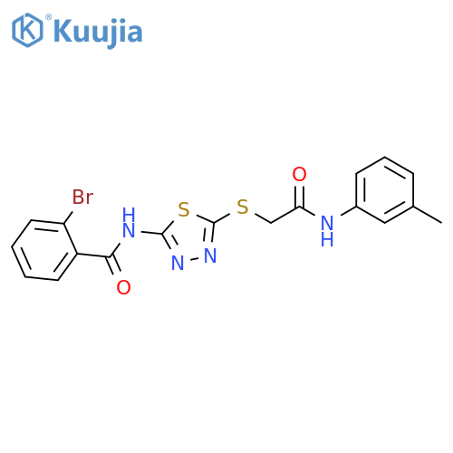 2-bromo-N-5-({(3-methylphenyl)carbamoylmethyl}sulfanyl)-1,3,4-thiadiazol-2-ylbenzamide structure