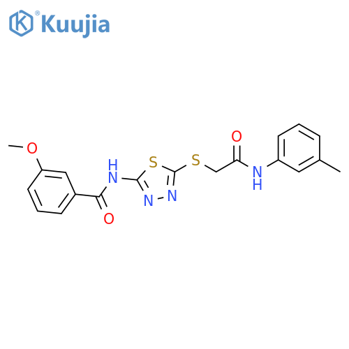 3-methoxy-N-5-({(3-methylphenyl)carbamoylmethyl}sulfanyl)-1,3,4-thiadiazol-2-ylbenzamide structure