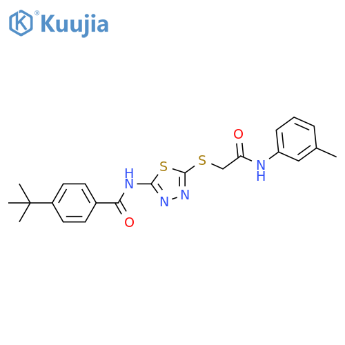 4-tert-butyl-N-5-({(3-methylphenyl)carbamoylmethyl}sulfanyl)-1,3,4-thiadiazol-2-ylbenzamide structure