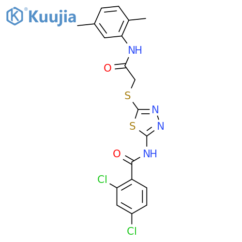 2,4-dichloro-N-5-({(2,5-dimethylphenyl)carbamoylmethyl}sulfanyl)-1,3,4-thiadiazol-2-ylbenzamide structure