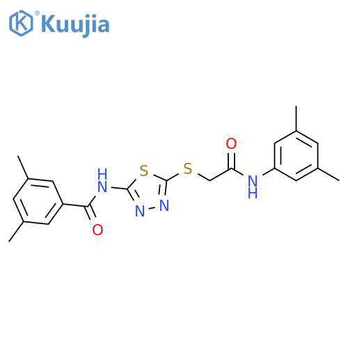 N-5-({(3,5-dimethylphenyl)carbamoylmethyl}sulfanyl)-1,3,4-thiadiazol-2-yl-3,5-dimethylbenzamide structure