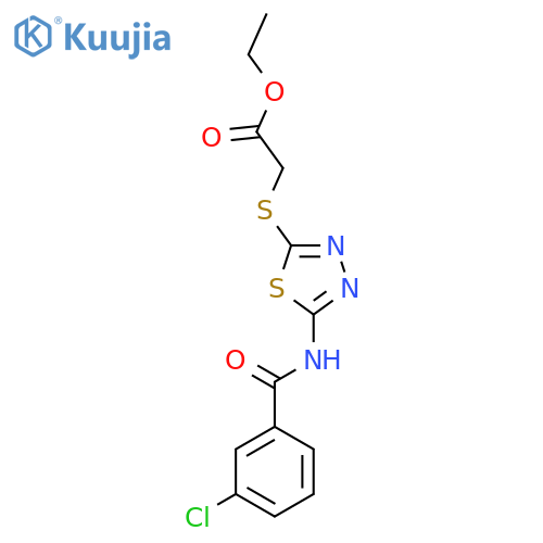 ethyl 2-{5-(3-chlorobenzamido)-1,3,4-thiadiazol-2-ylsulfanyl}acetate structure