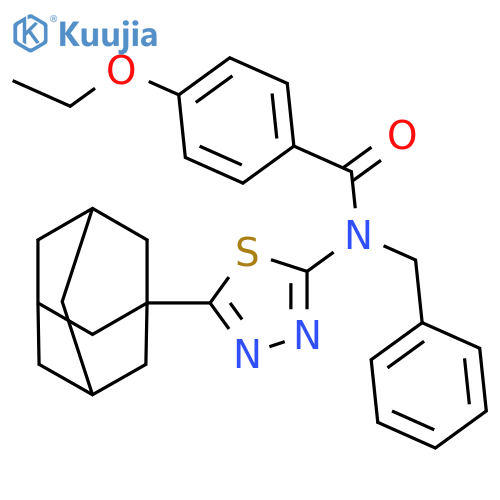N-5-(adamantan-1-yl)-1,3,4-thiadiazol-2-yl-N-benzyl-4-ethoxybenzamide structure