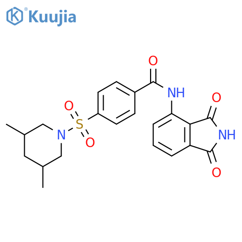 4-(3,5-dimethylpiperidin-1-yl)sulfonyl-N-(1,3-dioxo-2,3-dihydro-1H-isoindol-4-yl)benzamide structure