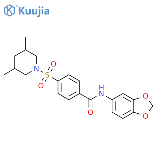 N-(2H-1,3-benzodioxol-5-yl)-4-(3,5-dimethylpiperidin-1-yl)sulfonylbenzamide structure