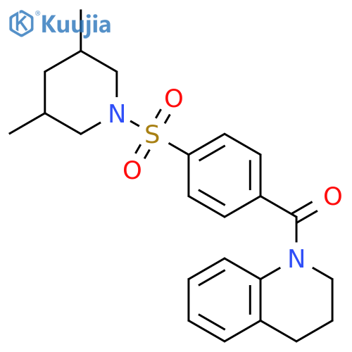 1-{4-(3,5-dimethylpiperidin-1-yl)sulfonylbenzoyl}-1,2,3,4-tetrahydroquinoline structure