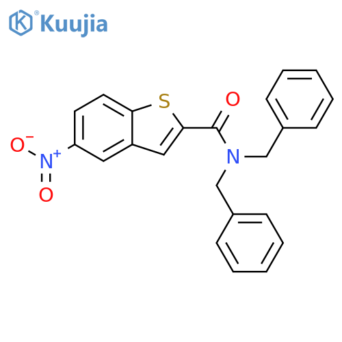 N,N-dibenzyl-5-nitro-1-benzothiophene-2-carboxamide structure