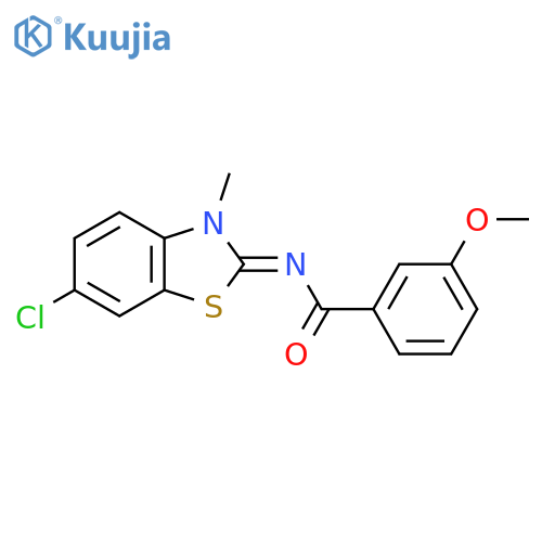 N-(2Z)-6-chloro-3-methyl-2,3-dihydro-1,3-benzothiazol-2-ylidene-3-methoxybenzamide structure