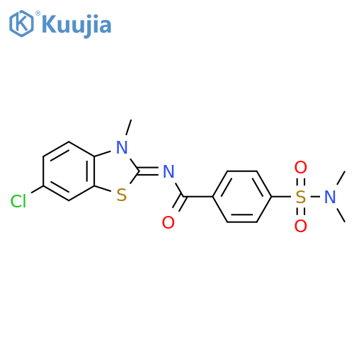 N-(2Z)-6-chloro-3-methyl-2,3-dihydro-1,3-benzothiazol-2-ylidene-4-(dimethylsulfamoyl)benzamide structure