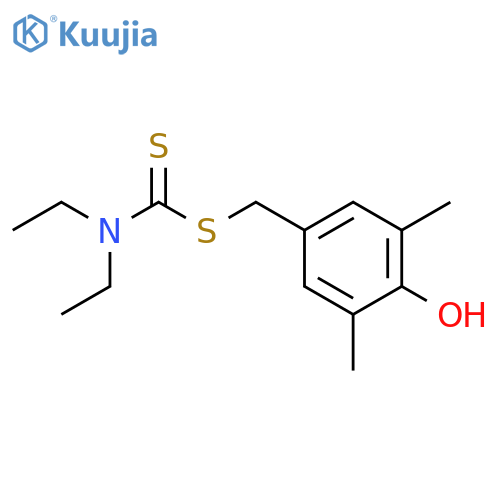Carbamodithioic acid,diethyl-, (4-hydroxy-3,5-dimethylphenyl)methyl ester (9CI) structure