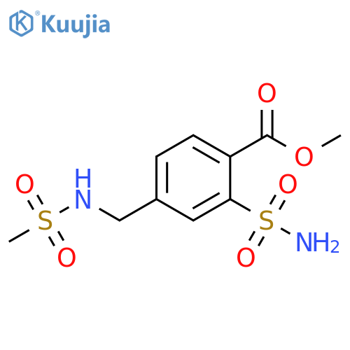 Benzoic acid, 2-(aminosulfonyl)-4-[[(methylsulfonyl)amino]methyl]-,methyl ester structure