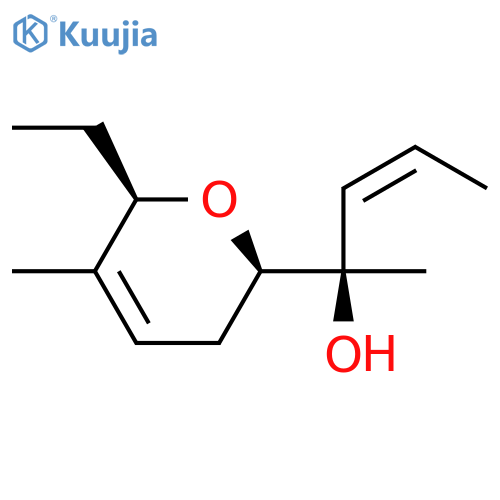 2H-Pyran-2-methanol,6-ethyl-3,6-dihydro-a,5-dimethyl-a-(1Z)-1-propen-1-yl-,(aR,2R,6R)- structure