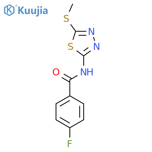 4-fluoro-N-5-(methylsulfanyl)-1,3,4-thiadiazol-2-ylbenzamide structure