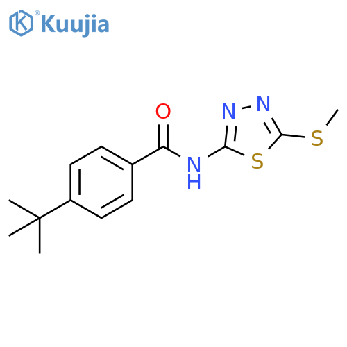 4-tert-butyl-N-5-(methylsulfanyl)-1,3,4-thiadiazol-2-ylbenzamide structure