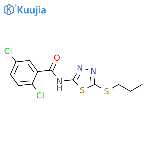 2,5-dichloro-N-5-(propylsulfanyl)-1,3,4-thiadiazol-2-ylbenzamide structure