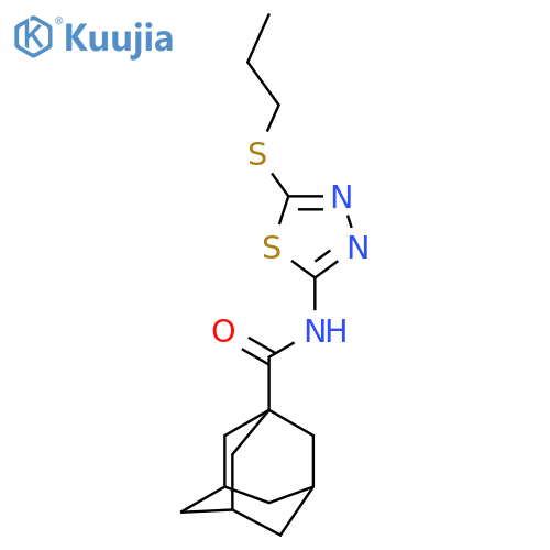 N-5-(propylsulfanyl)-1,3,4-thiadiazol-2-yladamantane-1-carboxamide structure