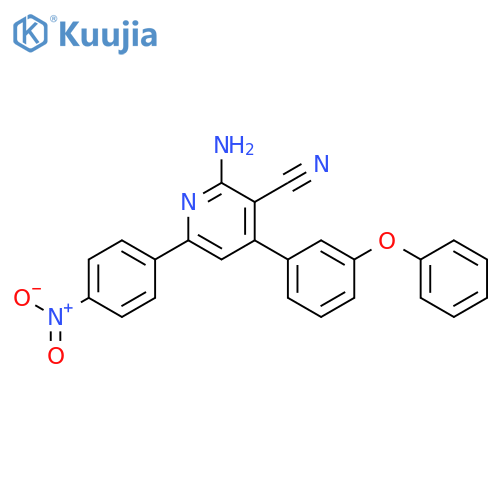 3-Pyridinecarbonitrile, 2-amino-6-(4-nitrophenyl)-4-(3-phenoxyphenyl)- structure