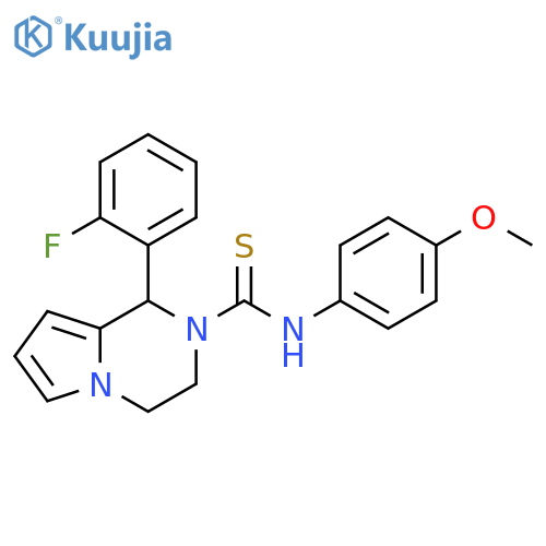 1-(2-fluorophenyl)-N-(4-methoxyphenyl)-1H,2H,3H,4H-pyrrolo[1,2-a]pyrazine-2-carbothioamide structure