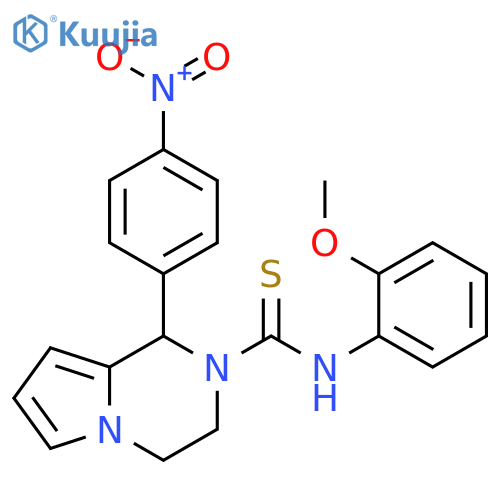 N-(2-methoxyphenyl)-1-(4-nitrophenyl)-1H,2H,3H,4H-pyrrolo[1,2-a]pyrazine-2-carbothioamide structure
