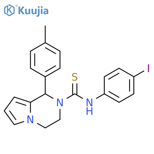 N-(4-iodophenyl)-1-(4-methylphenyl)-1H,2H,3H,4H-pyrrolo1,2-apyrazine-2-carbothioamide structure