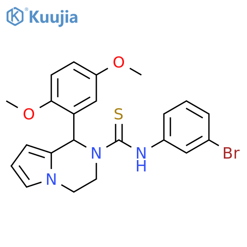 N-(3-bromophenyl)-1-(2,5-dimethoxyphenyl)-1H,2H,3H,4H-pyrrolo1,2-apyrazine-2-carbothioamide structure