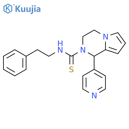 N-(2-phenylethyl)-1-(pyridin-4-yl)-1H,2H,3H,4H-pyrrolo1,2-apyrazine-2-carbothioamide structure