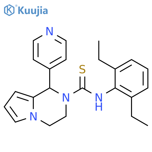 N-(2,6-diethylphenyl)-1-(pyridin-4-yl)-1H,2H,3H,4H-pyrrolo1,2-apyrazine-2-carbothioamide structure
