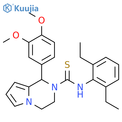 N-(2,6-diethylphenyl)-1-(3,4-dimethoxyphenyl)-1H,2H,3H,4H-pyrrolo[1,2-a]pyrazine-2-carbothioamide structure