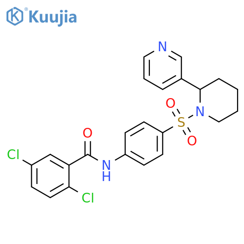 2,5-dichloro-N-(4-{2-(pyridin-3-yl)piperidin-1-ylsulfonyl}phenyl)benzamide structure
