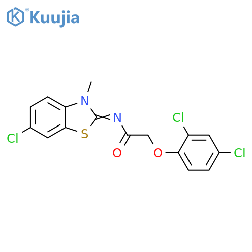 N-[(2E)-6-chloro-3-methyl-2,3-dihydro-1,3-benzothiazol-2-ylidene]-2-(2,4-dichlorophenoxy)acetamide structure