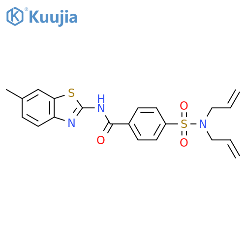 4-bis(prop-2-en-1-yl)sulfamoyl-N-(6-methyl-1,3-benzothiazol-2-yl)benzamide structure