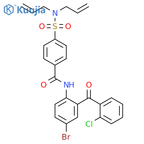4-bis(prop-2-en-1-yl)sulfamoyl-N-4-bromo-2-(2-chlorobenzoyl)phenylbenzamide structure