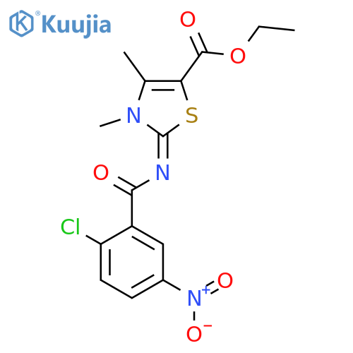 ethyl (2Z)-2-[(2-chloro-5-nitrobenzoyl)imino]-3,4-dimethyl-2,3-dihydro-1,3-thiazole-5-carboxylate structure