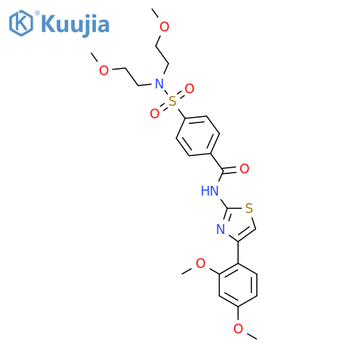 4-bis(2-methoxyethyl)sulfamoyl-N-4-(2,4-dimethoxyphenyl)-1,3-thiazol-2-ylbenzamide structure