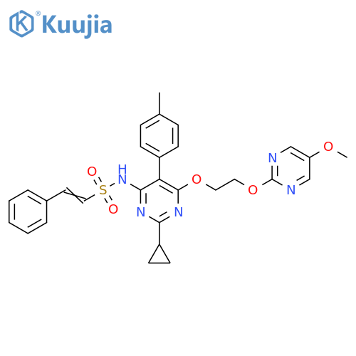 Ethenesulfonamide,N-[2-cyclopropyl-6-[2-[(5-methoxy-2-pyrimidinyl)oxy]ethoxy]-5-(4-methylphenyl)-4-pyrimidinyl]-2-phenyl- structure
