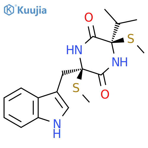 2,5-Piperazinedione,3-(1H-indol-3-ylmethyl)-6-(1-methylethyl)-3,6-bis(methylthio)-, (3R,6R)- structure