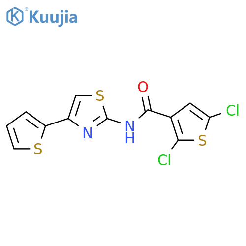 2,5-dichloro-N-4-(thiophen-2-yl)-1,3-thiazol-2-ylthiophene-3-carboxamide structure