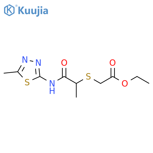 ethyl 2-({1-(5-methyl-1,3,4-thiadiazol-2-yl)carbamoylethyl}sulfanyl)acetate structure