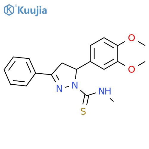 5-(3,4-dimethoxyphenyl)-N-methyl-3-phenyl-4,5-dihydro-1H-pyrazole-1-carbothioamide structure