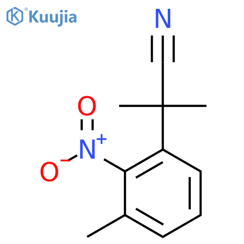 2-methyl-2-(3-methyl-2-nitrophenyl)propanenitrile structure