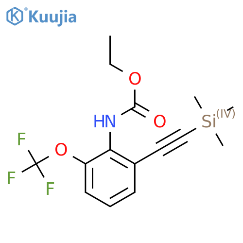 Ethyl (2-(trifluoromethoxy)-6-((trimethylsilyl)ethynyl)phenyl)carbamate structure