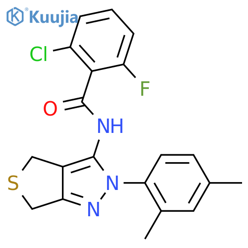 2-chloro-N-[2-(2,4-dimethylphenyl)-2H,4H,6H-thieno[3,4-c]pyrazol-3-yl]-6-fluorobenzamide structure